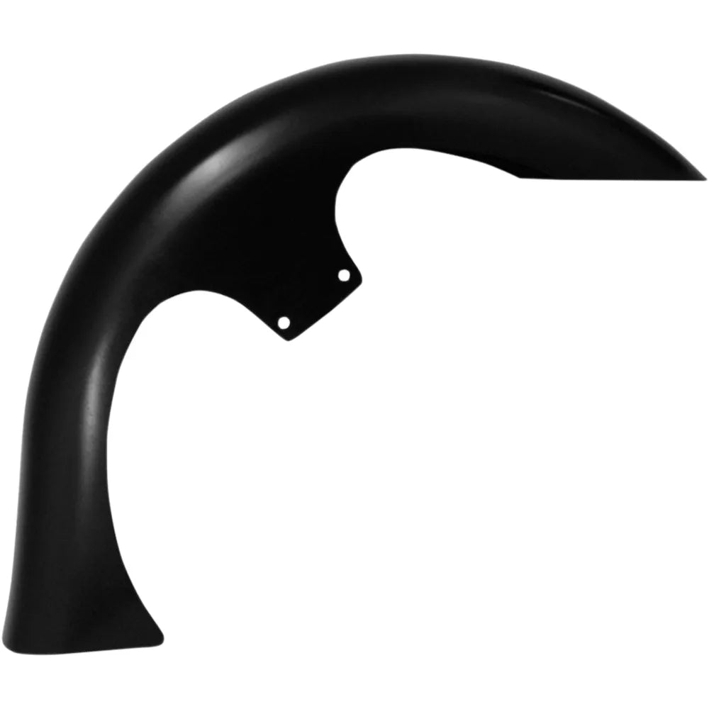 Guardabarros delanteros serie Tire Hugger para tocadores - Kit de guardabarros delantero rebanador - Para marcos inclinados - Negro - Acero - 26"