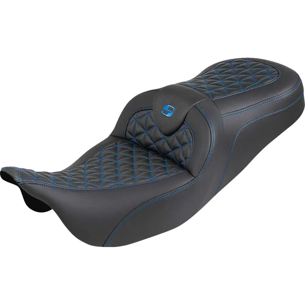 Asiento RoadSofa™ Tri Gripper - Asiento RoadSofa™ Tri Gripper - Alcance estándar - Costura azul - sin respaldo - FLH/FLT '08-'25