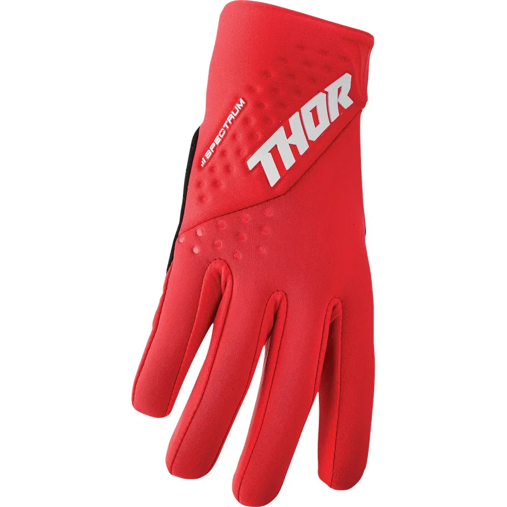 Guantes spectrum para clima frío, rojo/blanco
