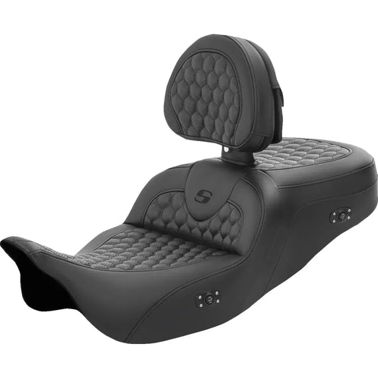 Asiento Saddlemen calefactado con respaldo Roadsofa Honeycomb - FL '08-'23