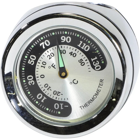 Handlebar Mount Thermometer - Chrome - For 1" Bar