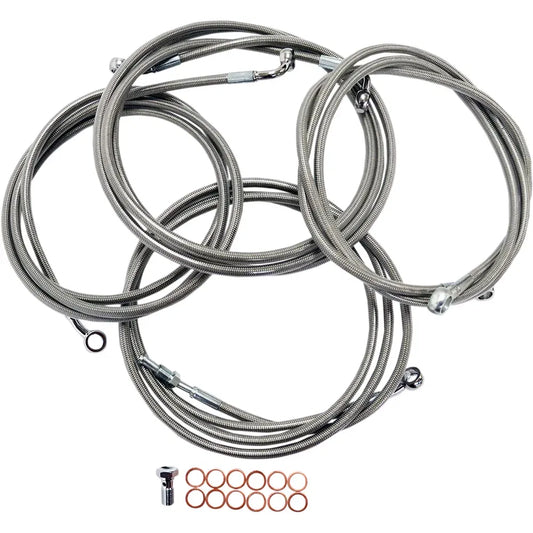 Handlebar Cable/Brake Line Kit  - 15" - 17" Ape Hanger Handlebars - Stainless Steel