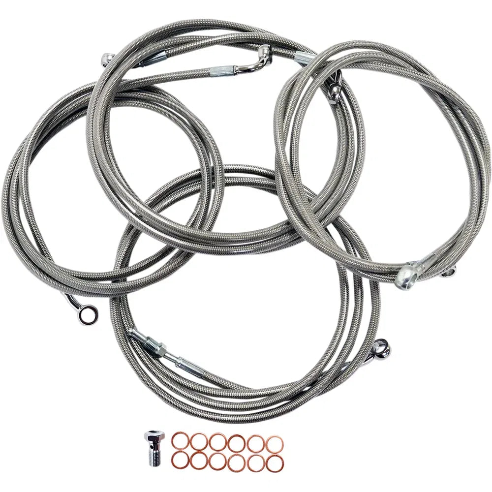 Handlebar Cable/Brake Line Kit  - 12" - 14" Ape Hanger Handlebars - Stainless Steel