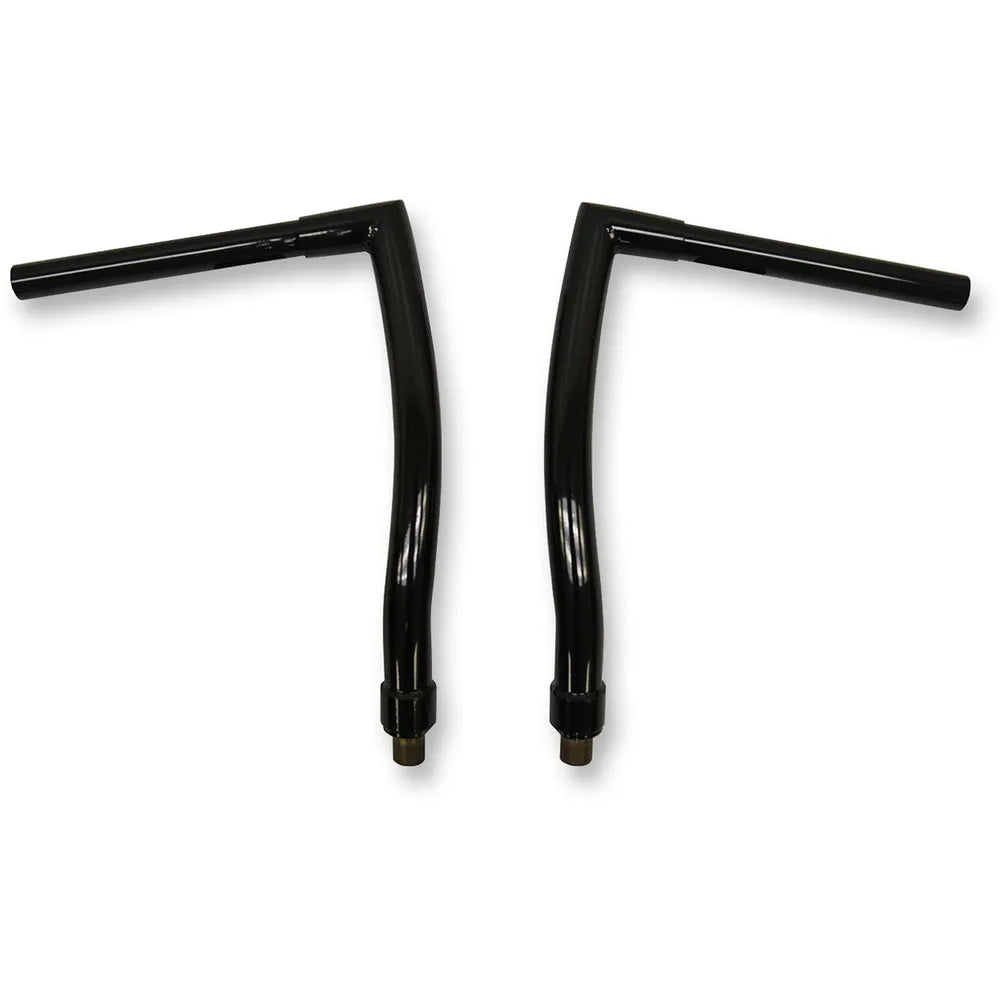 Black 1-1/4" FXS Strip Handlebar With 14" Rise And OEM Top Tree