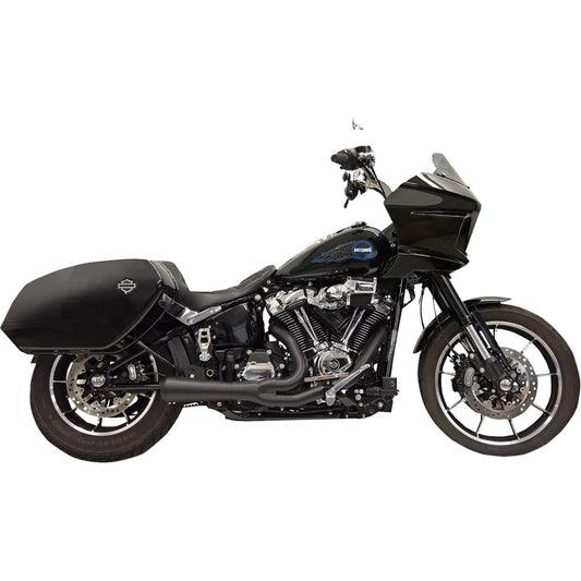 Sistema de escape Ripper 2 en 1 - Sistema de escape Ripper 2 en 1 con silenciador Megáfono - Corto - Negro - M8 Softail