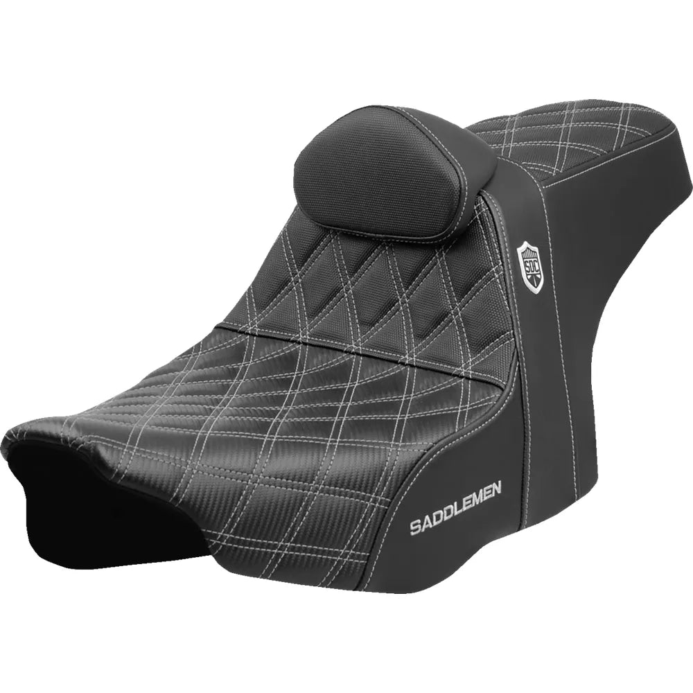 Asiento Pro Series SDC Performance Grip - Asiento Pro Series SDC Performance - Costuras plateadas - con respaldo - FLT/FLH '23 -'25