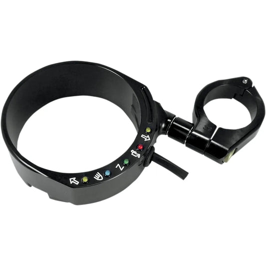 Soporte de reubicación del velocímetro con abrazadera Easy Mount - Negro - Para horquilla 190 de 49 mm