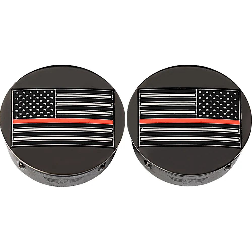 Cubiertas de brazo oscilante - Cubiertas de brazo oscilante - Bandera americana de línea roja - Personalizado - Negro - Invertido