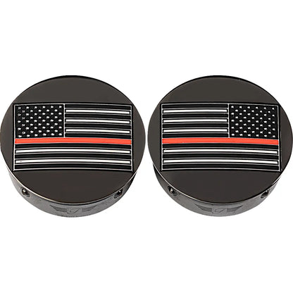 Cubiertas de brazo oscilante - Cubiertas de brazo oscilante - Bandera americana de línea roja - Personalizado - Negro - Invertido