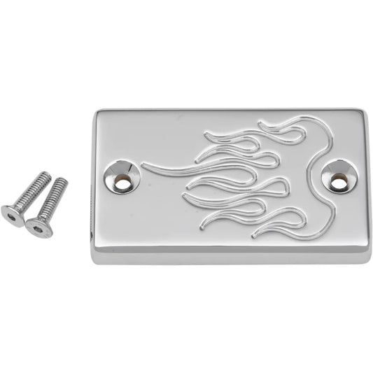 Master Cylinder Cover - Flame - Suzuki - Chrome