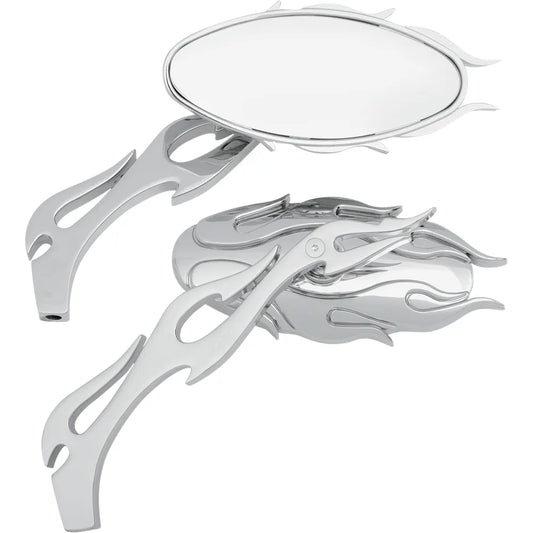 Flame Oval Mirror - Chrome