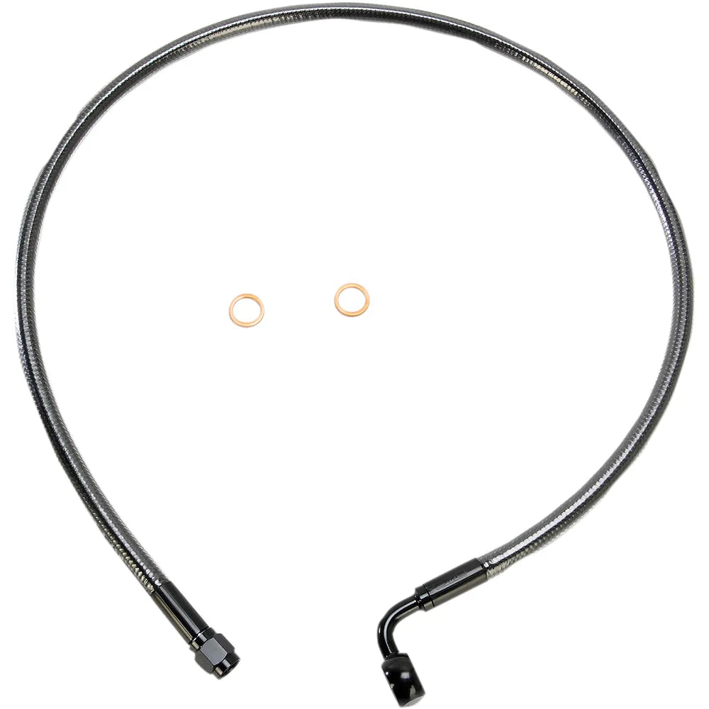 Kit de línea de freno delantero específico para ABS Designer Series de longitud alternativa - Línea de freno - 10 mm-90° - 30" - Black Pearl