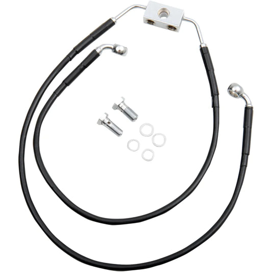 Brake Line - Front - Black - +6"- FXDWG '12-'17