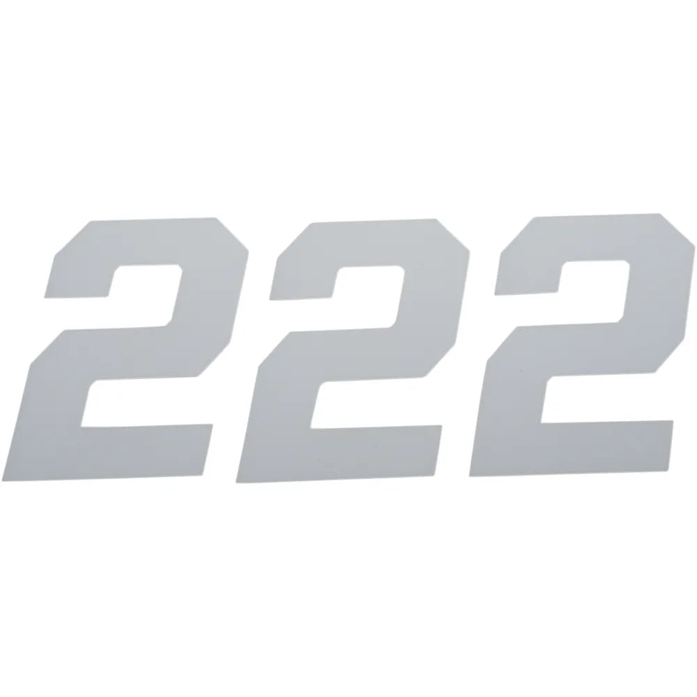 Race Number Plate - #2 - White - 4"
