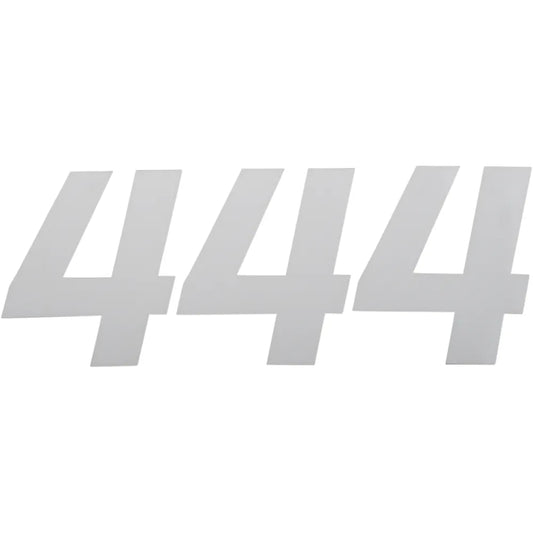 Race Number Plate - #4 - White - 6"