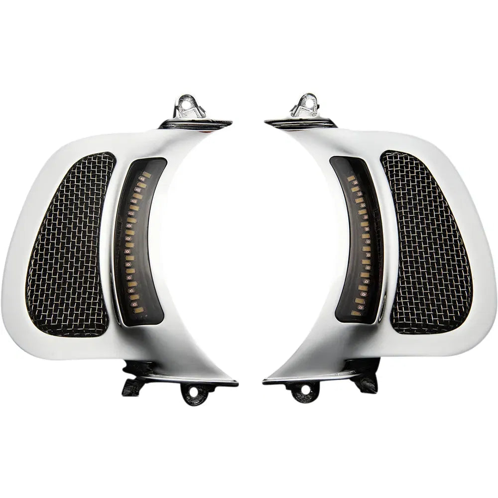 LED Vent Insert - Amber/White - Chrome w/ Stainless Mesh