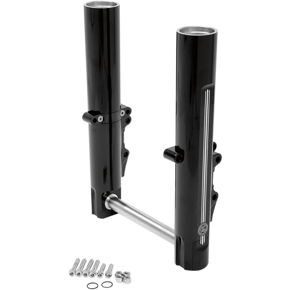 Lower Fork Leg Kit - Dual Disc - Contrast Cut - Black/Silver - '08-'13