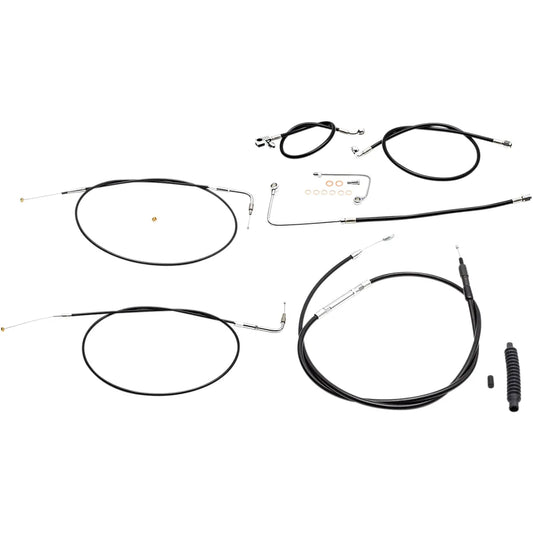 Handlebar Cable/Brake Line Kit - 15" - 17" Ape Hanger Handlebars - Black Vinyl
