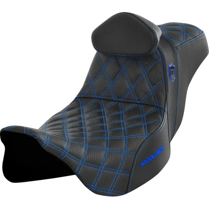 Asiento Pro Series SDC Performance Grip - Asiento Pro Series SDC Performance - con respaldo - Costura azul - FLH/FLT '08-'23