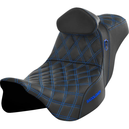 Asiento Pro Series SDC Performance Grip - Asiento Pro Series SDC Performance - con respaldo - Costura azul - FLH/FLT '08-'23