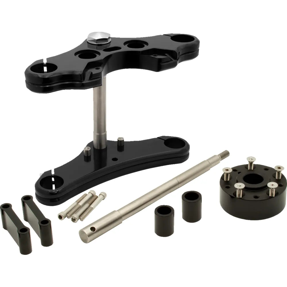Kit de conversión de árbol triple Wide Glide - Kit de conversión de árbol triple - 39 mm - Negro - Rastrillo de 0° - Elite