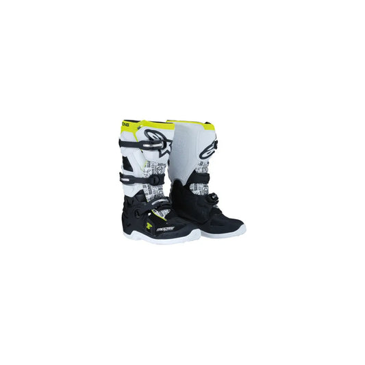 Botas para adolescente Tech 7S - negro/blanco/amarillo