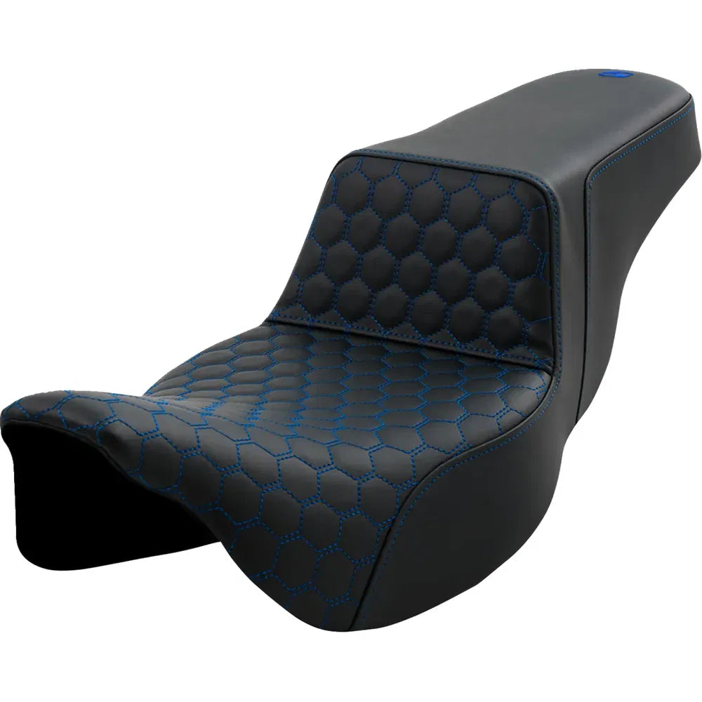 Asiento elevado tipo panal - Asiento elevado - Panal - Alcance extendido - Costuras azules - FL '08-'23