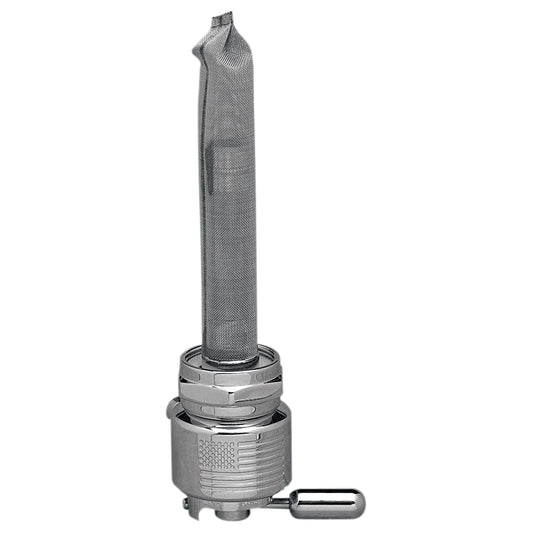 Round Fuel Valve - Flag Chrome - 22mm