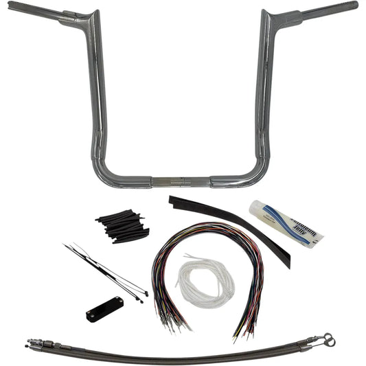 16" Chrome 1-1/2" Pointed Top Handlebar Kit