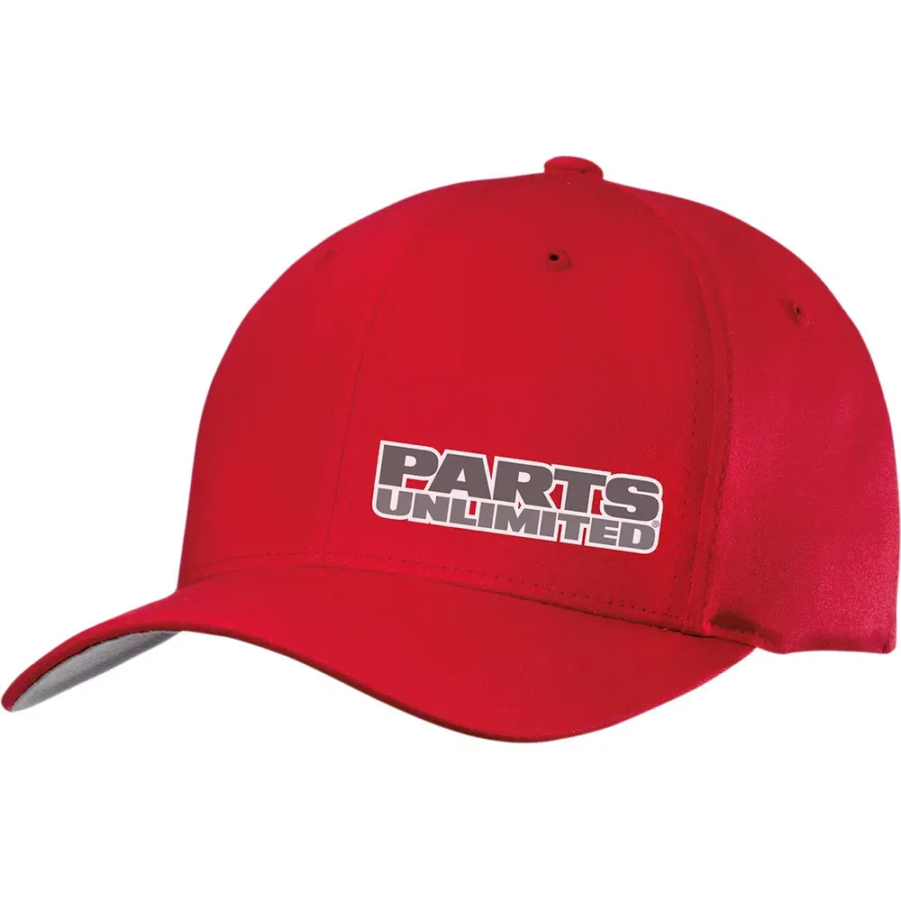 Parts Unlimited Curved Bill Hat - Red - Small/Medium
