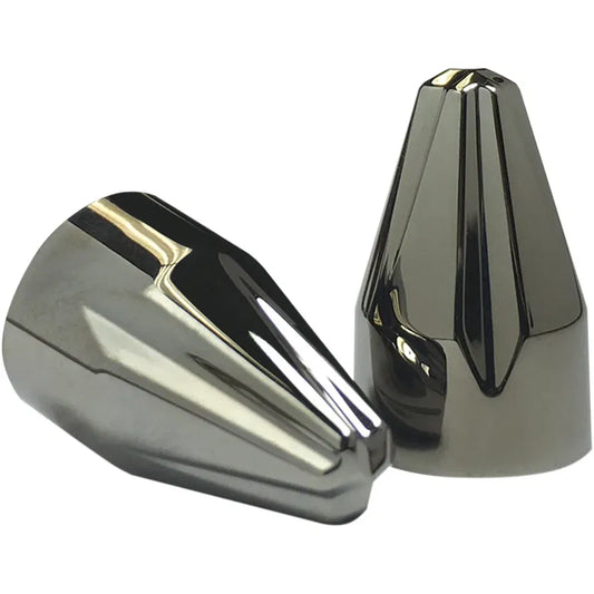 Caps Fluted1/4" Black Chrome