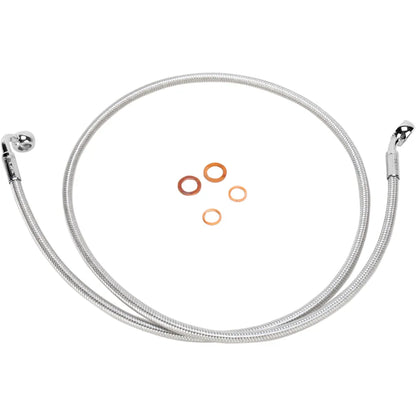 Línea de freno delantero de disco único trenzado E-Z Align - Línea de freno - 35/90° - 54" - Acero inoxidable pulido