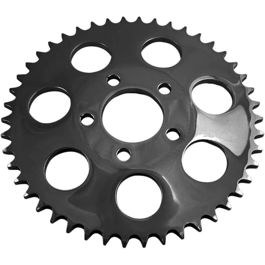Sprocket trasero negro brillante abombada 46 dientes
