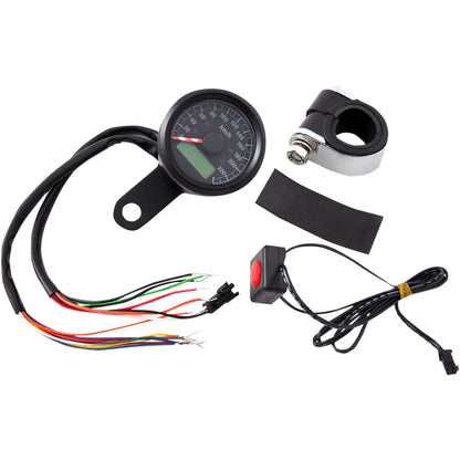 Mini velocímetro métrico programable de 1-7/8" con luces indicadoras