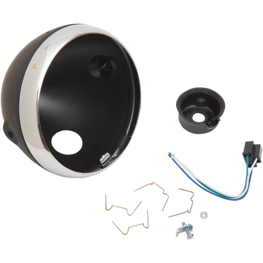 7" Lucas Style Headlight Shell - Black