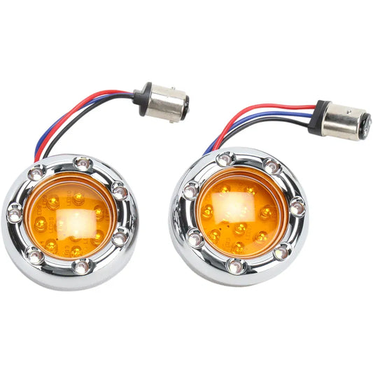 LED Light Kit for Factory Turn Signal Housing - Amber/White - Chrome
