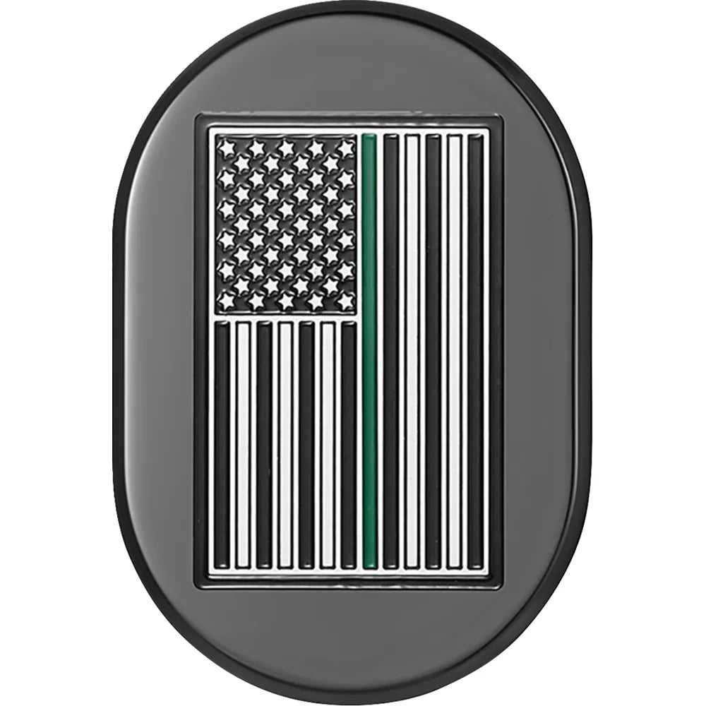 Cubierta de antena - Cubierta de antena - Guardabarros trasero izquierdo - Bandera estadounidense Green Line - Cromo