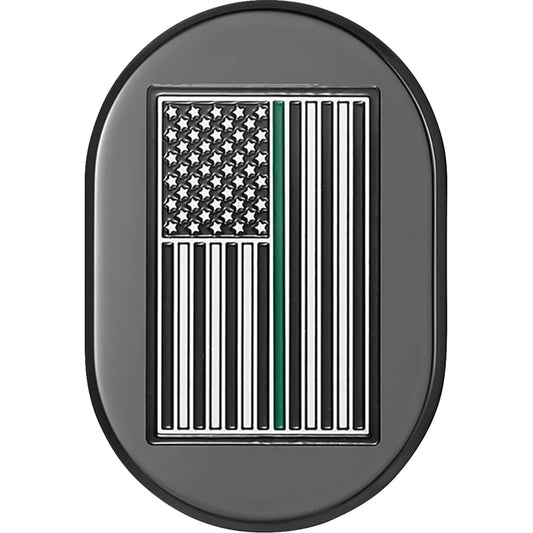 Cubierta de antena - Cubierta de antena - Guardabarros trasero izquierdo - Bandera estadounidense Green Line - Cromo