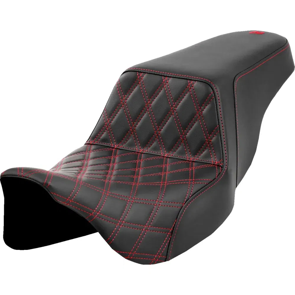Asiento Saddlemen Lattice Stitch Step-Up Front Lattice Stitch Red Stitch FLH/FLT '08-'23