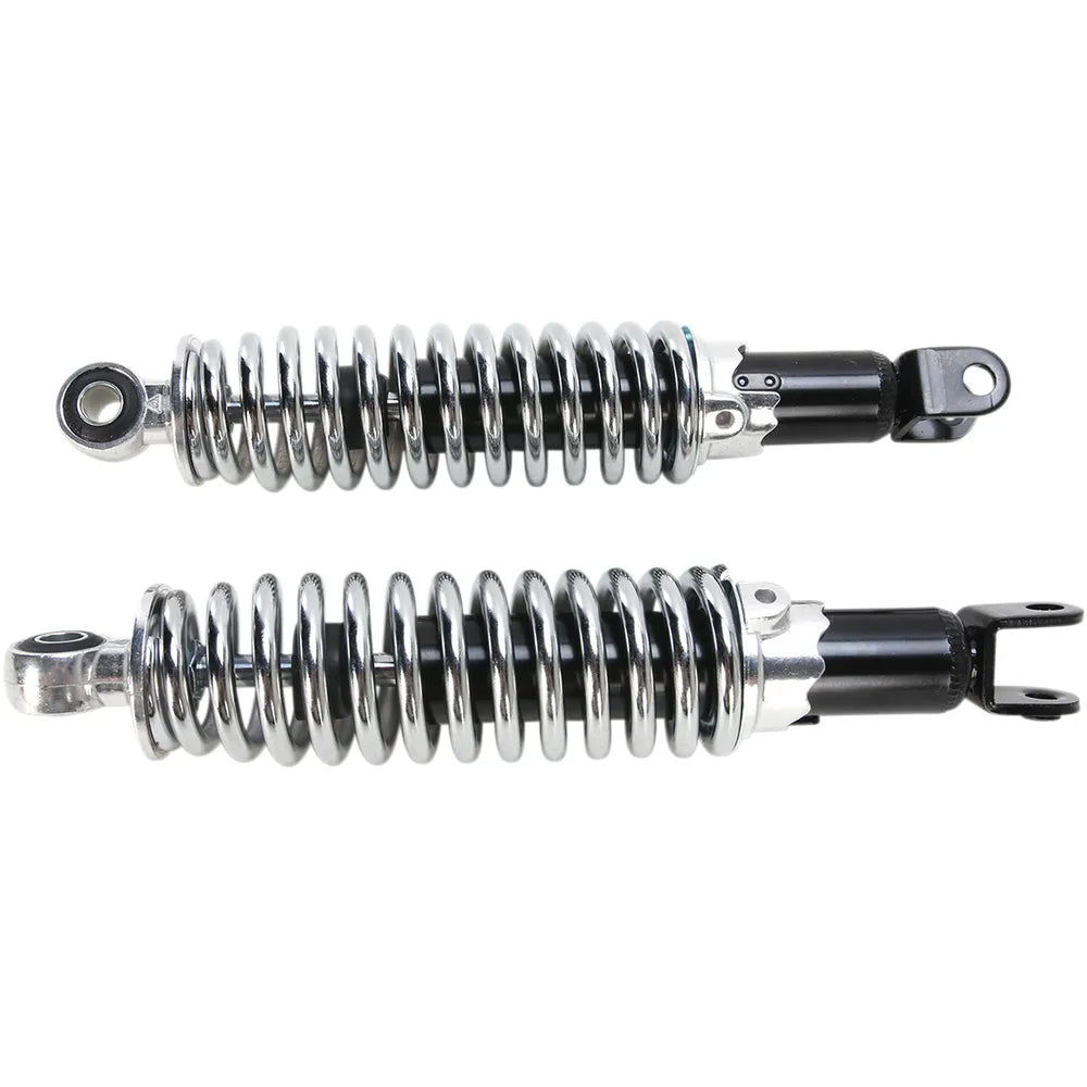 Custom Shorty Shocks with Shroud - Black Body/Chrome Spring Finish - Clevis Lowering
