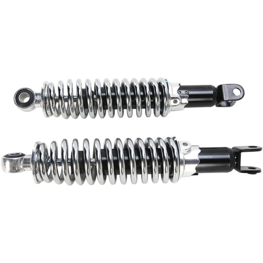 Custom Shorty Shocks with Shroud - Black Body/Chrome Spring Finish - Clevis Lowering