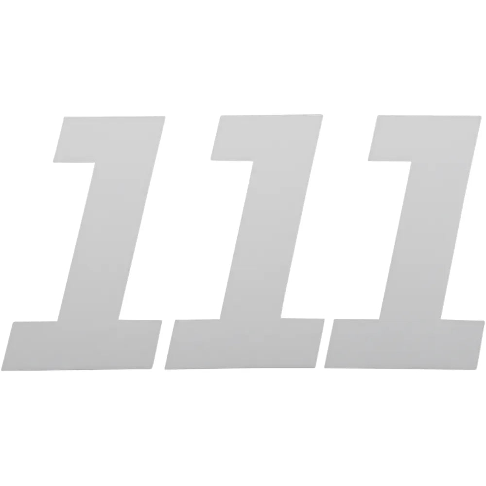 Race Number Plate - #1 - White - 4"