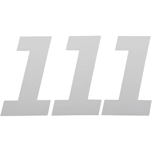 Race Number Plate - #1 - White - 4"