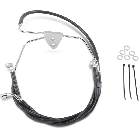 Brake Line - Front - Black - +2" - FLH '96-'07