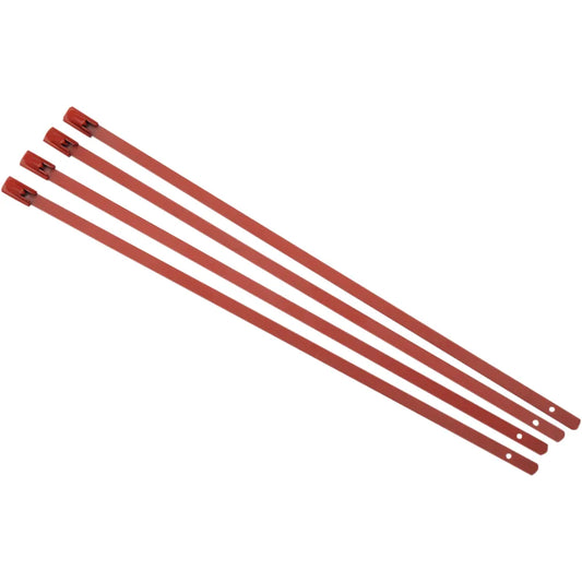 Exhaust Wrap Clamps - Red - 4 Pack