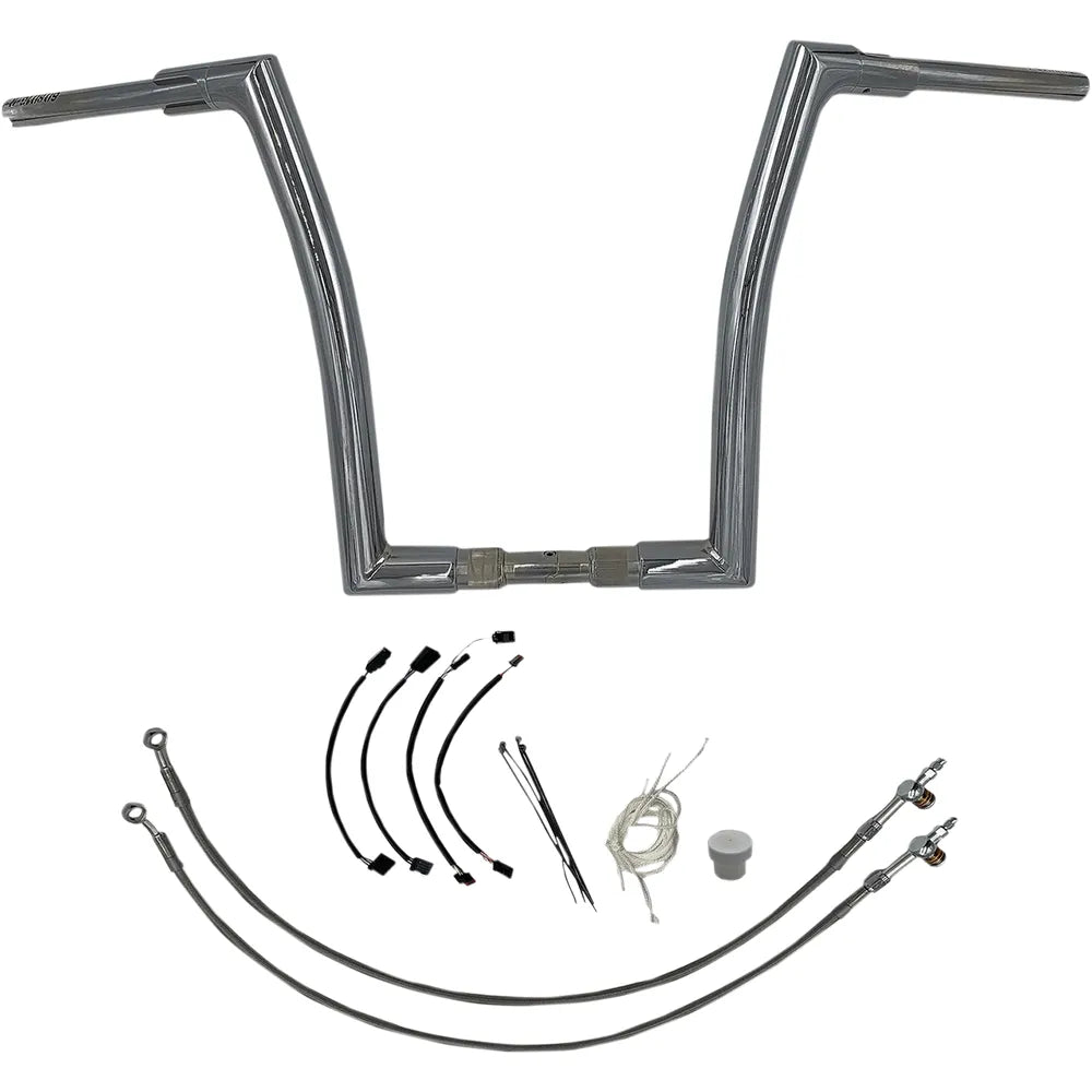 16" Chrome 1-1/2" Flat Top Handlebar Kit