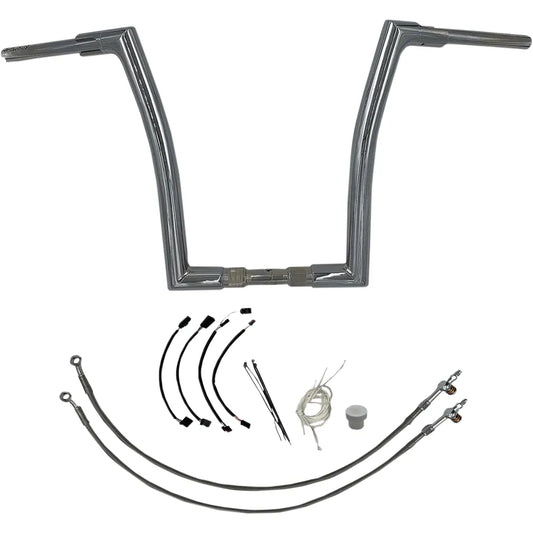 16" Chrome 1-1/2" Flat Top Handlebar Kit