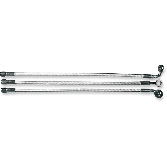 Kit de línea de freno superior delantera trenzada sin ABS de longitud alternativa Designer Series - Línea de freno - 10 mm-90° - 29" - Sterling Chromite II