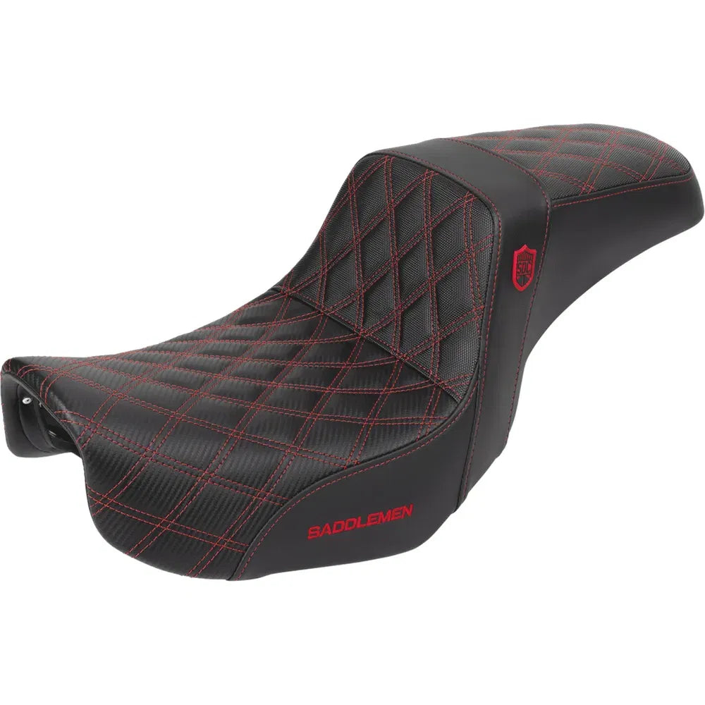Asiento Pro Series SDC Performance Grip - Asiento Pro Series SDC Performance - Fibra de carbono/agarre lumbar - Punto rojo - Dyna '06-'17