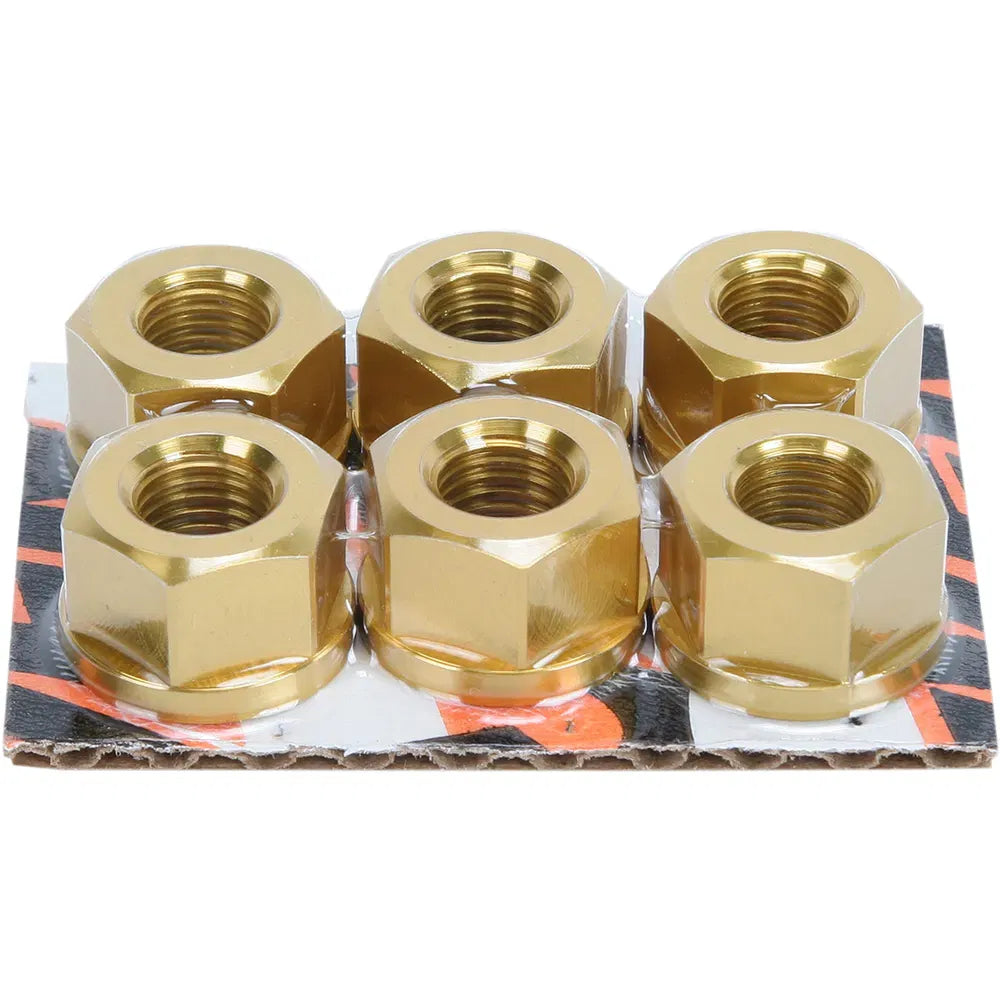 Aluminum Sprocket Nuts - Gold - 10 mm